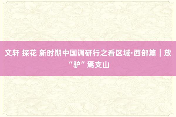 文轩 探花 新时期中国调研行之看区域·西部篇｜放“驴”焉支山