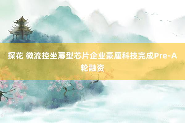 探花 微流控坐蓐型芯片企业豪厘科技完成Pre-A轮融资