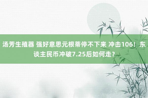 汤芳生殖器 强好意思元根蒂停不下来 冲击106！东谈主民币冲破7.25后如何走？