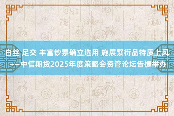白丝 足交 丰富钞票确立选用 施展繁衍品特质上风 ——中信期货2025年度策略会资管论坛告捷举办