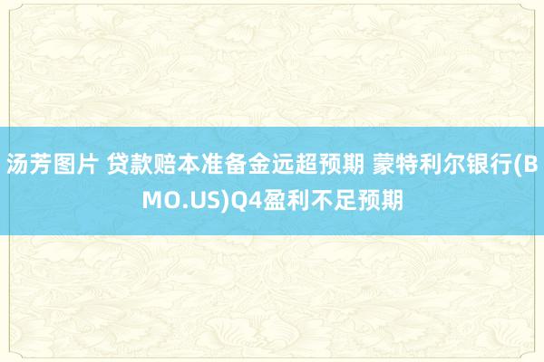 汤芳图片 贷款赔本准备金远超预期 蒙特利尔银行(BMO.US)Q4盈利不足预期