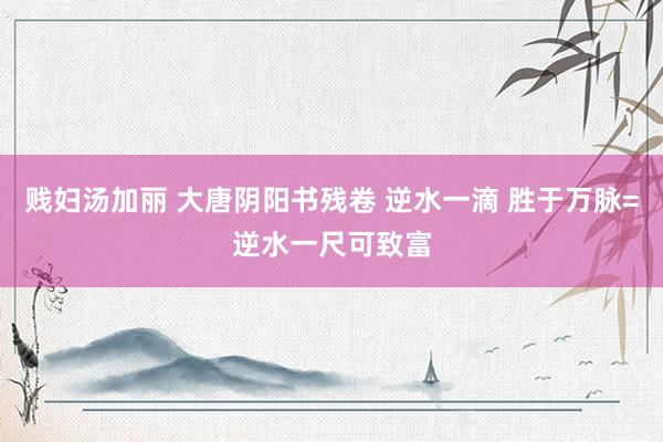 贱妇汤加丽 大唐阴阳书残卷 逆水一滴 胜于万脉=逆水一尺可致富