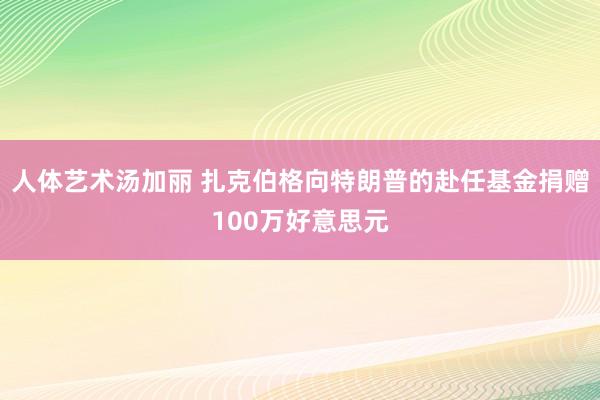 人体艺术汤加丽 扎克伯格向特朗普的赴任基金捐赠100万好意思元