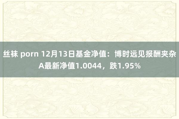 丝袜 porn 12月13日基金净值：博时远见报酬夹杂A最新净值1.0044，跌1.95%