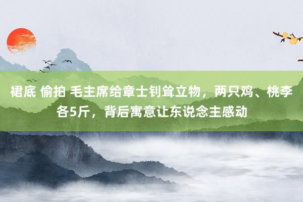 裙底 偷拍 毛主席给章士钊耸立物，两只鸡、桃李各5斤，背后寓意让东说念主感动