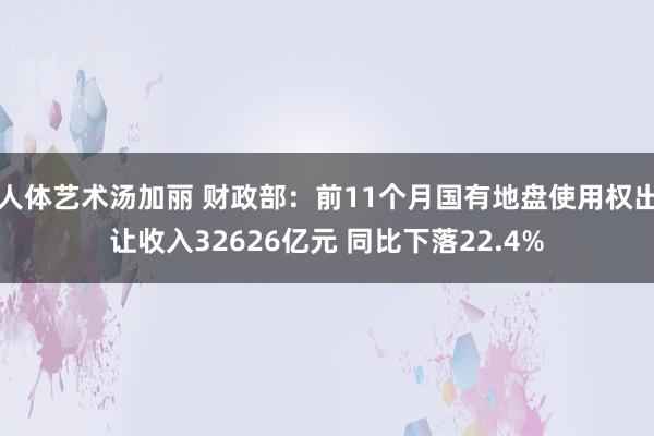 人体艺术汤加丽 财政部：前11个月国有地盘使用权出让收入32626亿元 同比下落22.4%