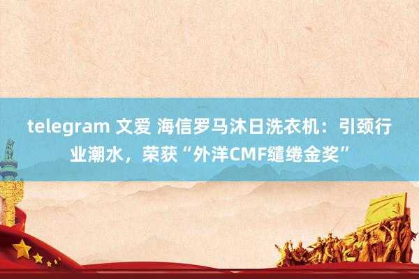 telegram 文爱 海信罗马沐日洗衣机：引颈行业潮水，荣获“外洋CMF缱绻金奖”