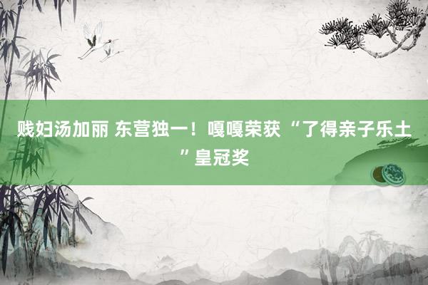 贱妇汤加丽 东营独一！嘎嘎荣获 “了得亲子乐土”皇冠奖