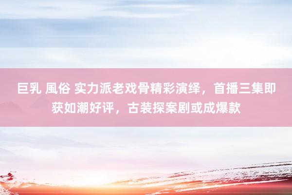 巨乳 風俗 实力派老戏骨精彩演绎，首播三集即获如潮好评，古装探案剧或成爆款