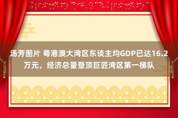 汤芳图片 粤港澳大湾区东谈主均GDP已达16.2万元，经济总量登顶巨匠湾区第一梯队