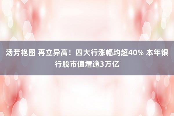 汤芳艳图 再立异高！四大行涨幅均超40% 本年银行股市值增逾3万亿