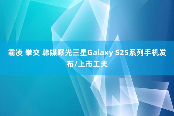 霸凌 拳交 韩媒曝光三星Galaxy S25系列手机发布/上市工夫