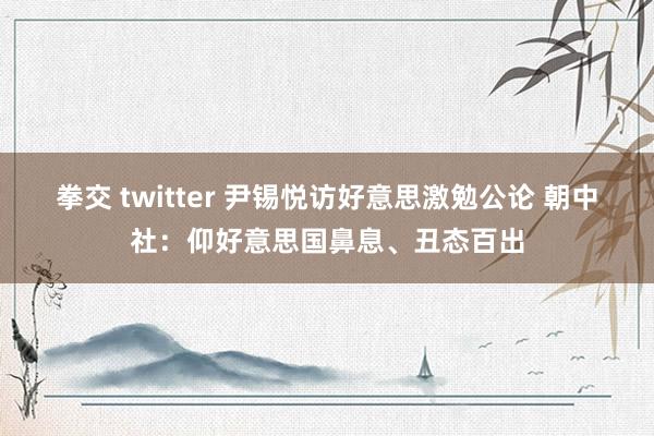 拳交 twitter 尹锡悦访好意思激勉公论 朝中社：仰好意思国鼻息、丑态百出