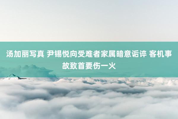 汤加丽写真 尹锡悦向受难者家属暗意诟谇 客机事故致首要伤一火