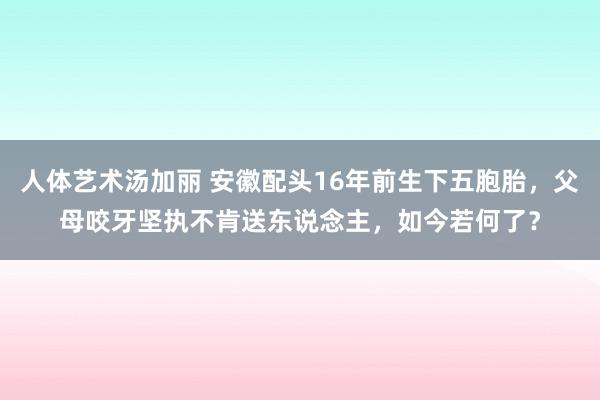 人体艺术汤加丽 安徽配头16年前生下五胞胎，父母咬牙坚执不肯送东说念主，如今若何了？