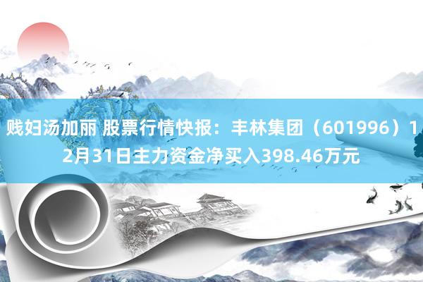 贱妇汤加丽 股票行情快报：丰林集团（601996）12月31日主力资金净买入398.46万元