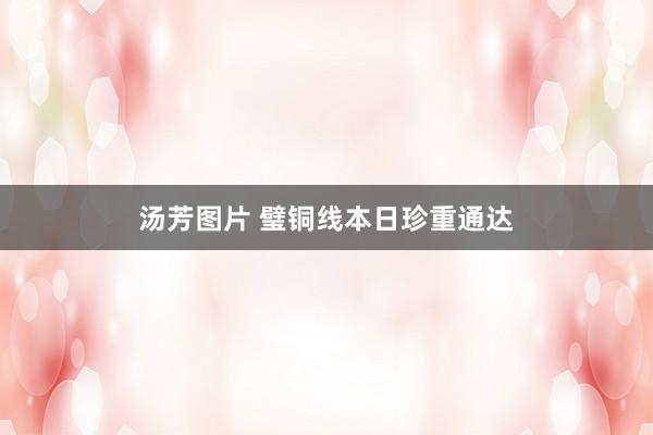汤芳图片 璧铜线本日珍重通达