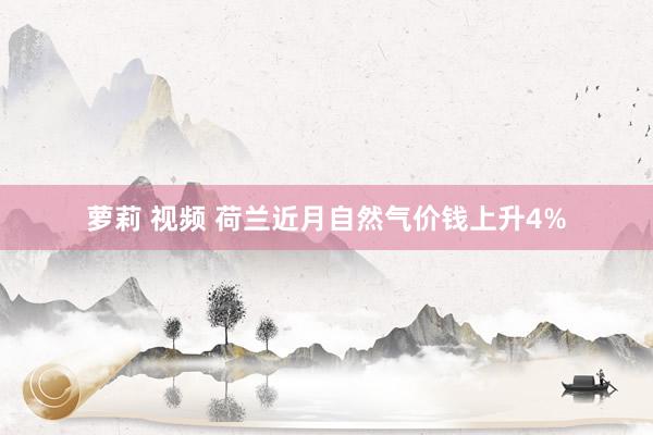 萝莉 视频 荷兰近月自然气价钱上升4%