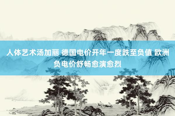 人体艺术汤加丽 德国电价开年一度跌至负值 欧洲负电价舒畅愈演愈烈