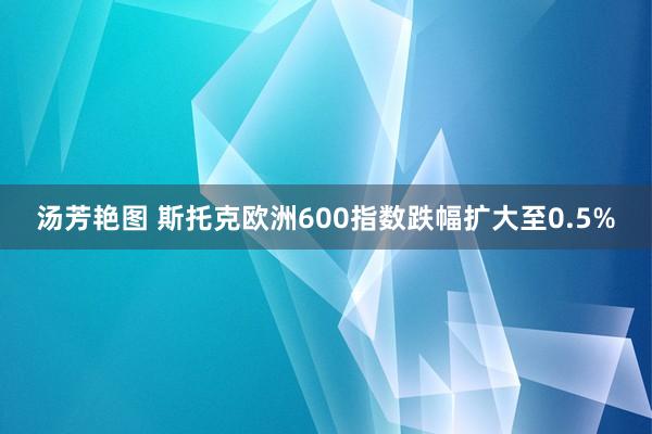 汤芳艳图 斯托克欧洲600指数跌幅扩大至0.5%