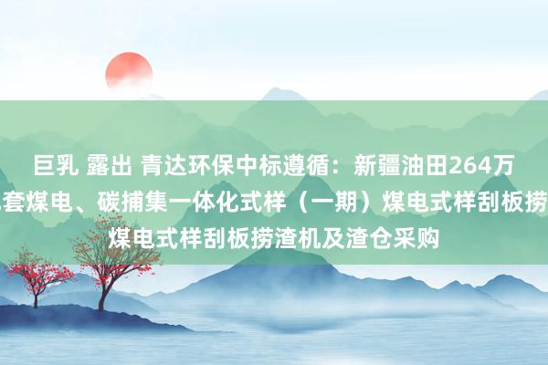 巨乳 露出 青达环保中标遵循：新疆油田264万千瓦新动力及配套煤电、碳捕集一体化式样（一期）煤电式样刮板捞渣机及渣仓采购