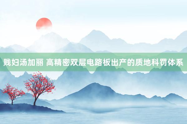 贱妇汤加丽 高精密双层电路板出产的质地科罚体系