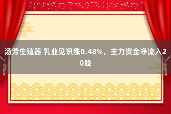 汤芳生殖器 乳业见识涨0.48%，主力资金净流入20股
