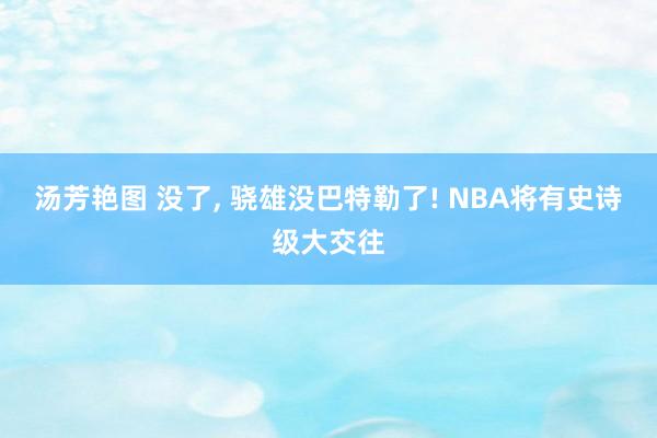汤芳艳图 没了， 骁雄没巴特勒了! NBA将有史诗级大交往