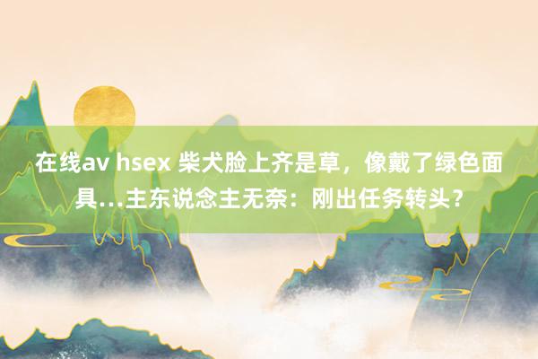 在线av hsex 柴犬脸上齐是草,像戴了绿色面具…主东说念主无奈:刚出任务转头?