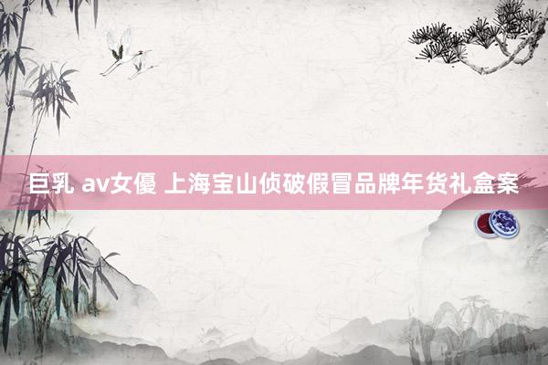 巨乳 av女優 上海宝山侦破假冒品牌年货礼盒案