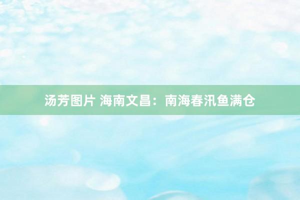 汤芳图片 海南文昌：南海春汛鱼满仓