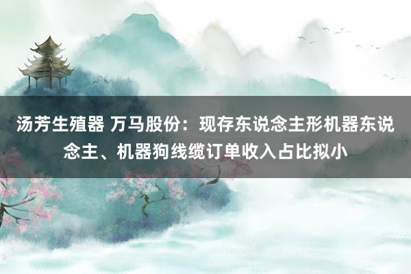 汤芳生殖器 万马股份：现存东说念主形机器东说念主、机器狗线缆订单收入占比拟小