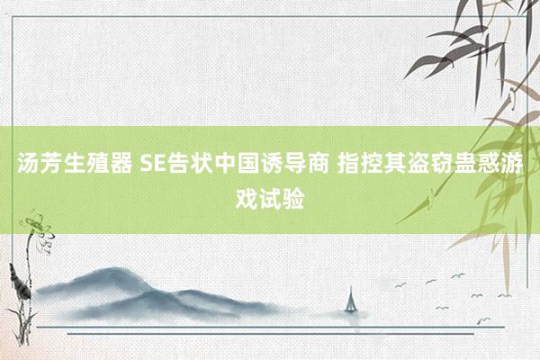 汤芳生殖器 SE告状中国诱导商 指控其盗窃蛊惑游戏试验