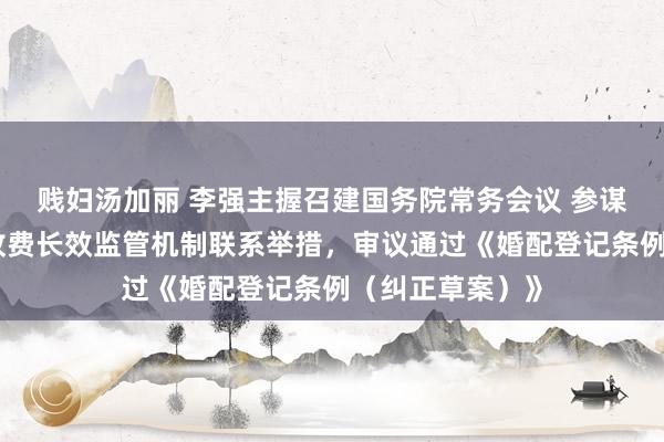 贱妇汤加丽 李强主握召建国务院常务会议 参谋确立健全涉企收费长效监管机制联系举措，审议通过《婚配登记条例（纠正草案）》