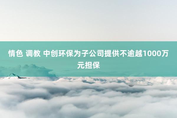 情色 调教 中创环保为子公司提供不逾越1000万元担保