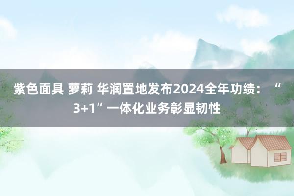 紫色面具 萝莉 华润置地发布2024全年功绩： “3+1”一体化业务彰显韧性