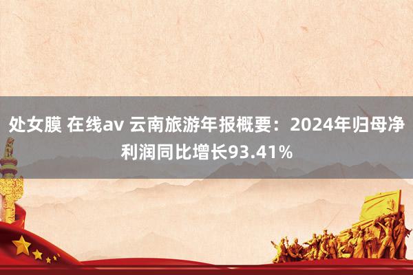 处女膜 在线av 云南旅游年报概要：2024年归母净利润同比增长93.41%