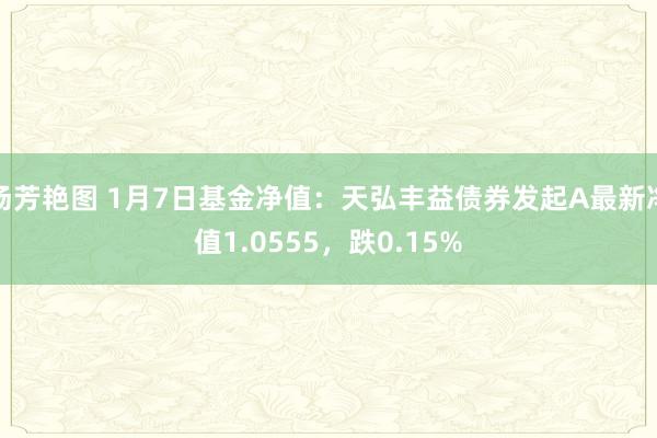 汤芳艳图 1月7日基金净值：天弘丰益债券发起A最新净值1.0555，跌0.15%