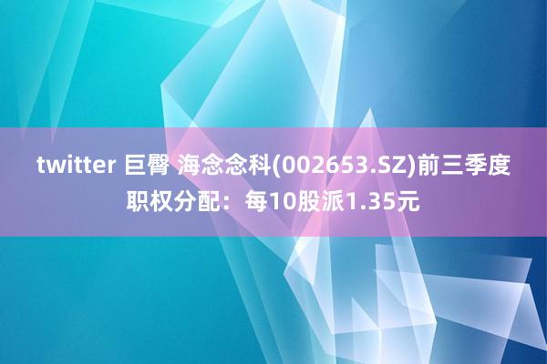 twitter 巨臀 海念念科(002653.SZ)前三季度职权分配：每10股派1.35元