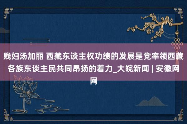 贱妇汤加丽 西藏东谈主权功绩的发展是党率领西藏各族东谈主民共同昂扬的着力_大皖新闻 | 安徽网