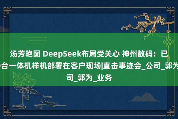 汤芳艳图 DeepSeek布局受关心 神州数码：已有300台一体机样机部署在客户现场|直击事迹会_公司_郭为_业务
