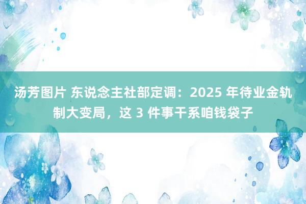 汤芳图片 东说念主社部定调：2025 年待业金轨制大变局，这 3 件事干系咱钱袋子
