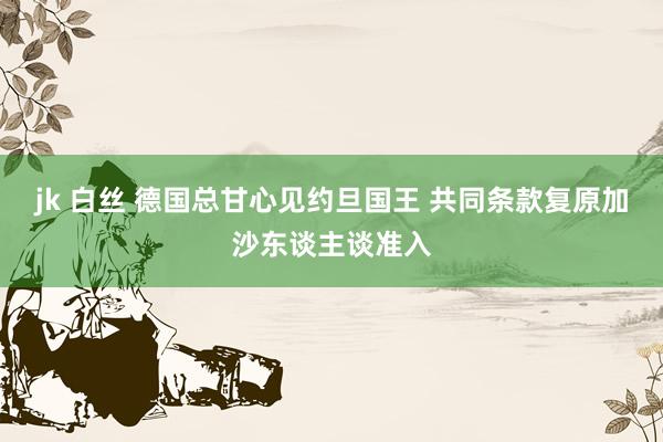 jk 白丝 德国总甘心见约旦国王 共同条款复原加沙东谈主谈准入