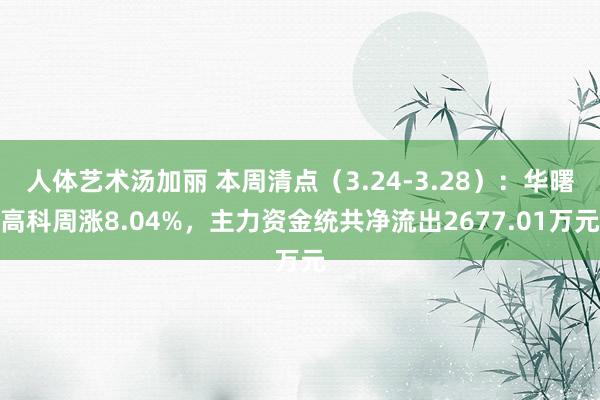 人体艺术汤加丽 本周清点（3.24-3.28）：华曙高科周涨8.04%，主力资金统共净流出2677.01万元