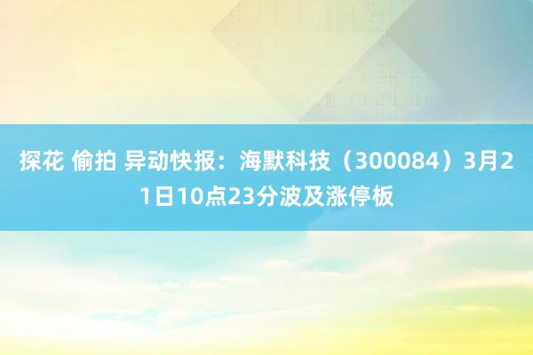 探花 偷拍 异动快报：海默科技（300084）3月21日10点23分波及涨停板
