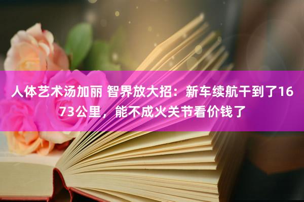 人体艺术汤加丽 智界放大招：新车续航干到了1673公里，能不成火关节看价钱了