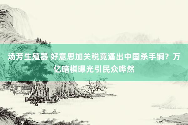 汤芳生殖器 好意思加关税竟逼出中国杀手锏？万亿暗棋曝光引民众哗然