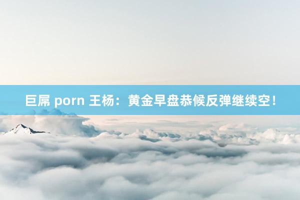 巨屌 porn 王杨：黄金早盘恭候反弹继续空！