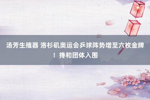 汤芳生殖器 洛杉矶奥运会乒球阵势增至六枚金牌！搀和团体入围