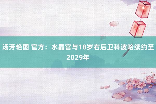 汤芳艳图 官方：水晶宫与18岁右后卫科波哈续约至2029年